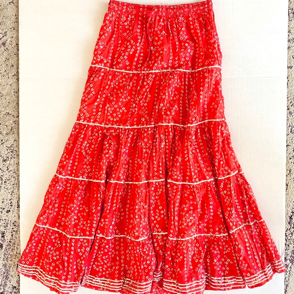 🌈INDIAN Cotton Long Flare Skirt Tie Die pattern